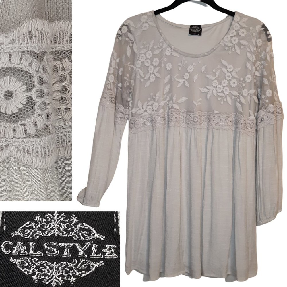 Layered floral lace blouse/tunic
